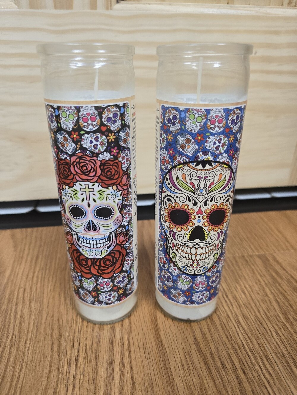 Day of the Dead Decorative Prayer Candles - Sugar Skull Design